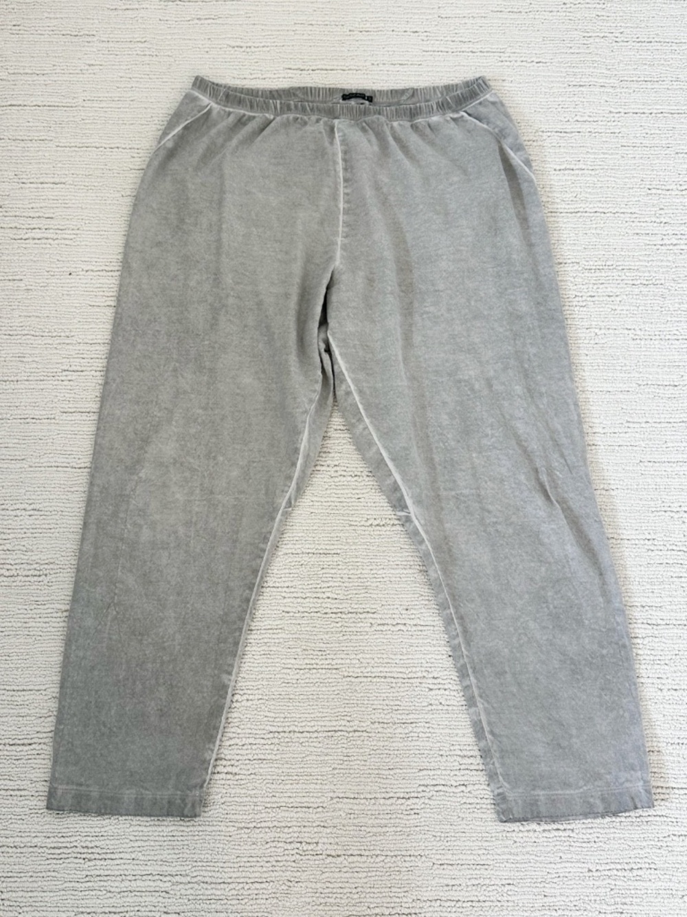 GRIZAS Women's XXXL Gray Linen Blend Pull On Pant Cropped Lagenlook Plus Size